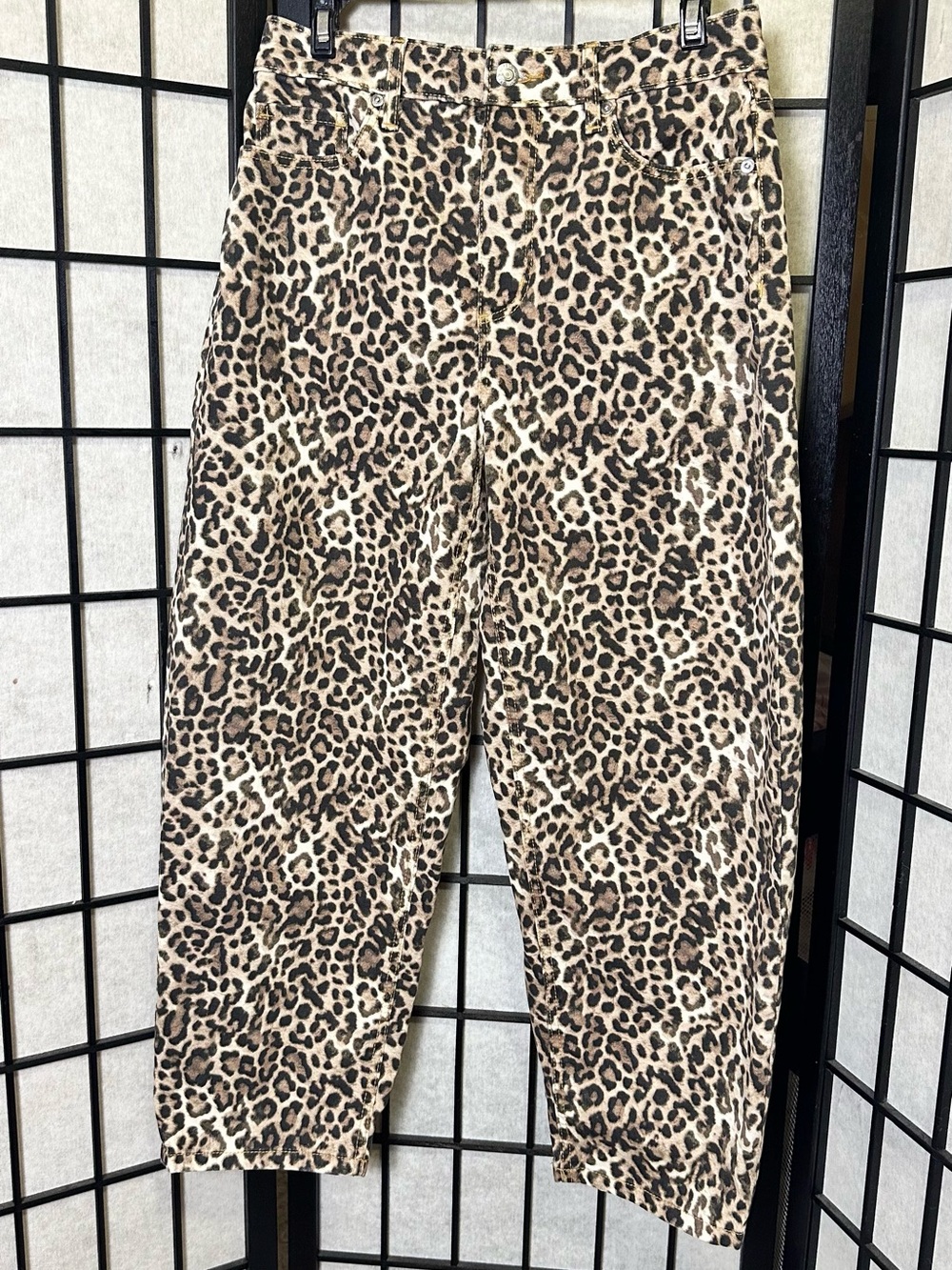 LOFT Petite Leopard Print Barrel Pants - Picture 2 of 9